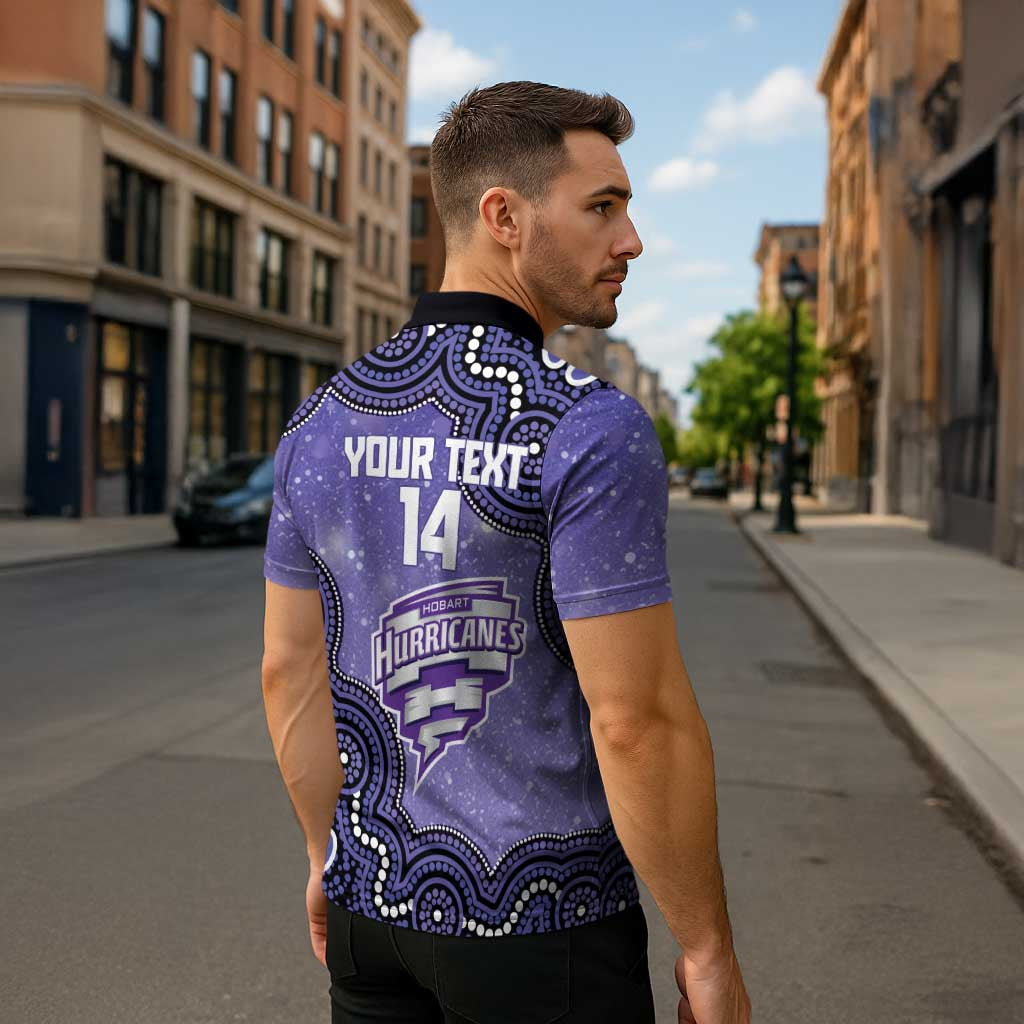 Hobart Hurricanes NAIDOC Week 2026 Custom Zipper Polo Shirt 50 Years Deadly Indigenous Art Glitter Effect