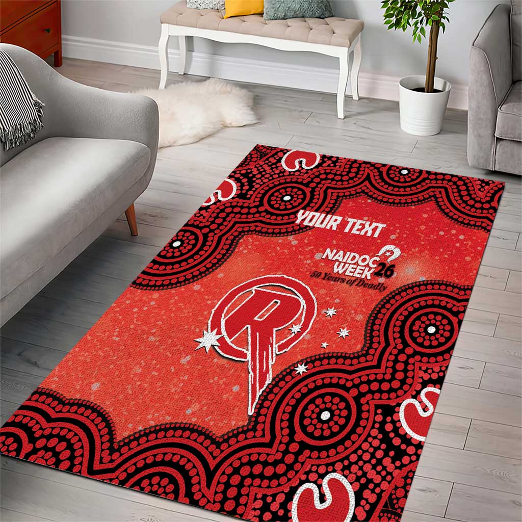 Melbourne Renegades NAIDOC Week 2026 Custom Area Rug 50 Years Deadly Indigenous Art Glitter Effect