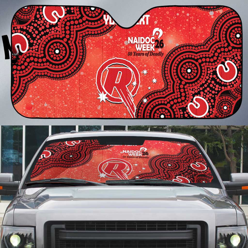 Melbourne Renegades NAIDOC Week 2026 Custom Auto Sun Shade 50 Years Deadly Indigenous Art Glitter Effect
