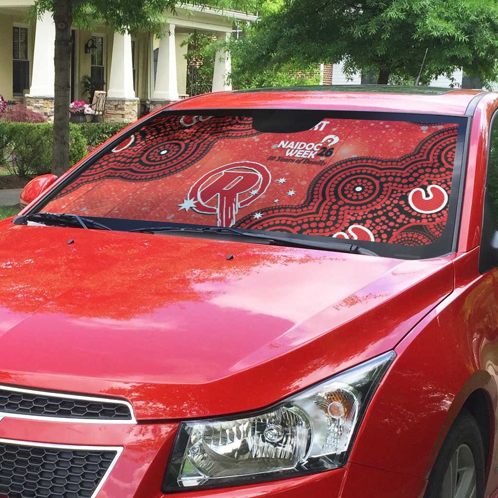 Melbourne Renegades NAIDOC Week 2026 Custom Auto Sun Shade 50 Years Deadly Indigenous Art Glitter Effect