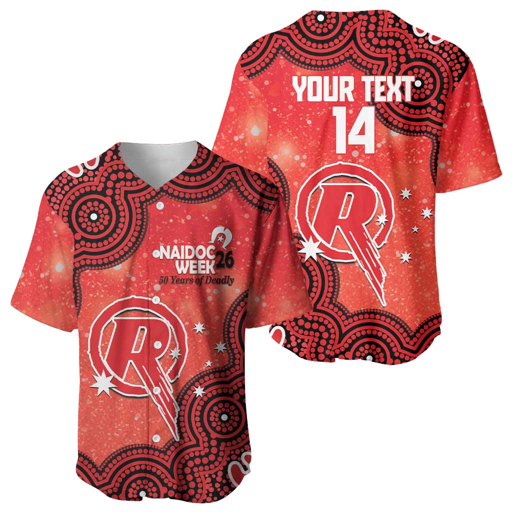 Melbourne Renegades NAIDOC Week 2026 Custom Baseball Jersey 50 Years Deadly Indigenous Art Glitter Effect