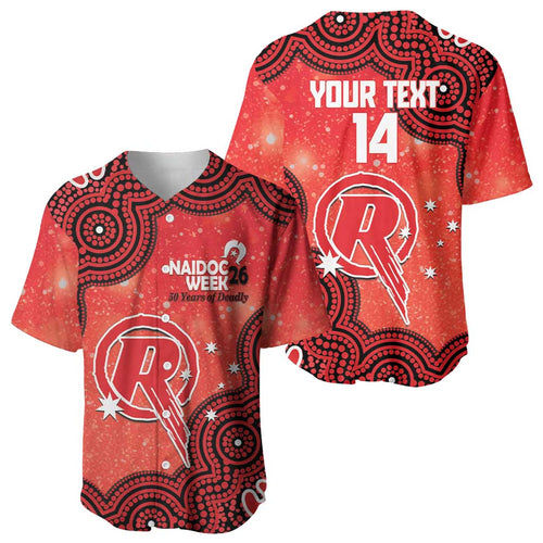 Melbourne Renegades NAIDOC Week 2026 Custom Baseball Jersey 50 Years Deadly Indigenous Art Glitter Effect