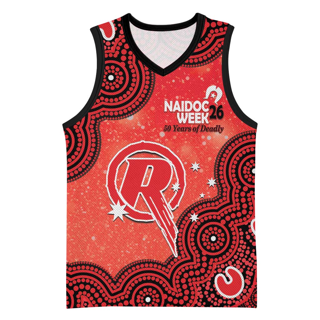 Melbourne Renegades NAIDOC Week 2026 Custom Basketball Jersey 50 Years Deadly Indigenous Art Glitter Effect