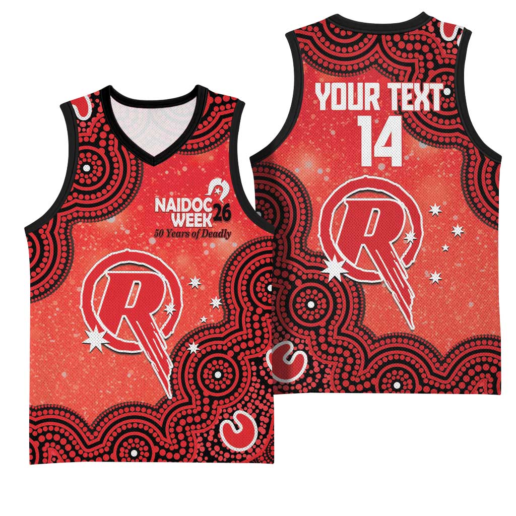 Melbourne Renegades NAIDOC Week 2026 Custom Basketball Jersey 50 Years Deadly Indigenous Art Glitter Effect