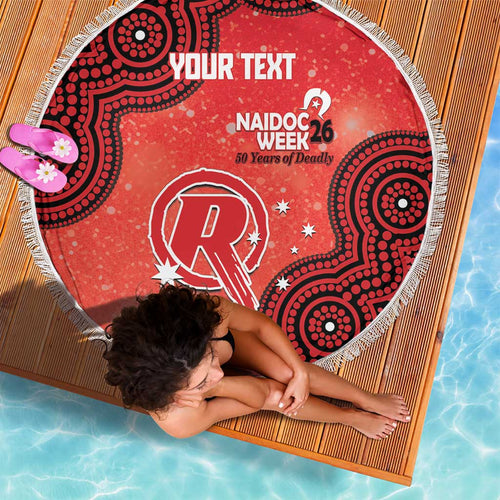 Melbourne Renegades NAIDOC Week 2026 Custom Beach Blanket 50 Years Deadly Indigenous Art Glitter Effect