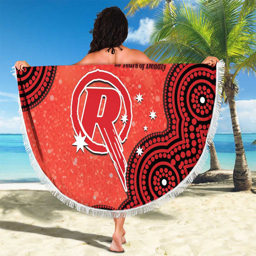 Melbourne Renegades NAIDOC Week 2026 Custom Beach Blanket 50 Years Deadly Indigenous Art Glitter Effect