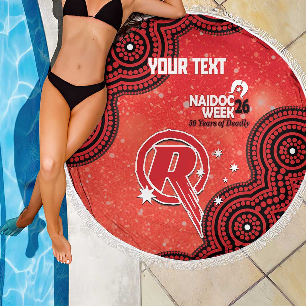 Melbourne Renegades NAIDOC Week 2026 Custom Beach Blanket 50 Years Deadly Indigenous Art Glitter Effect