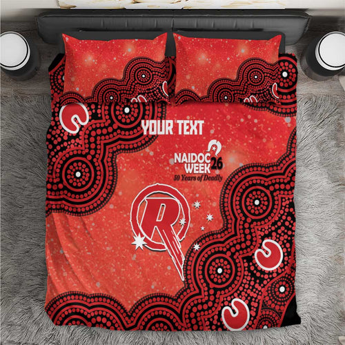 Melbourne Renegades NAIDOC Week 2026 Custom Bedding Set 50 Years Deadly Indigenous Art Glitter Effect