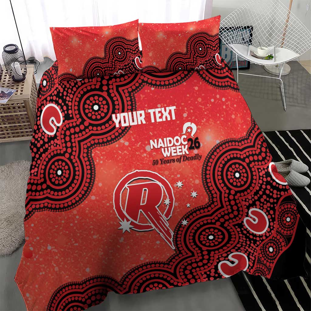 Melbourne Renegades NAIDOC Week 2026 Custom Bedding Set 50 Years Deadly Indigenous Art Glitter Effect