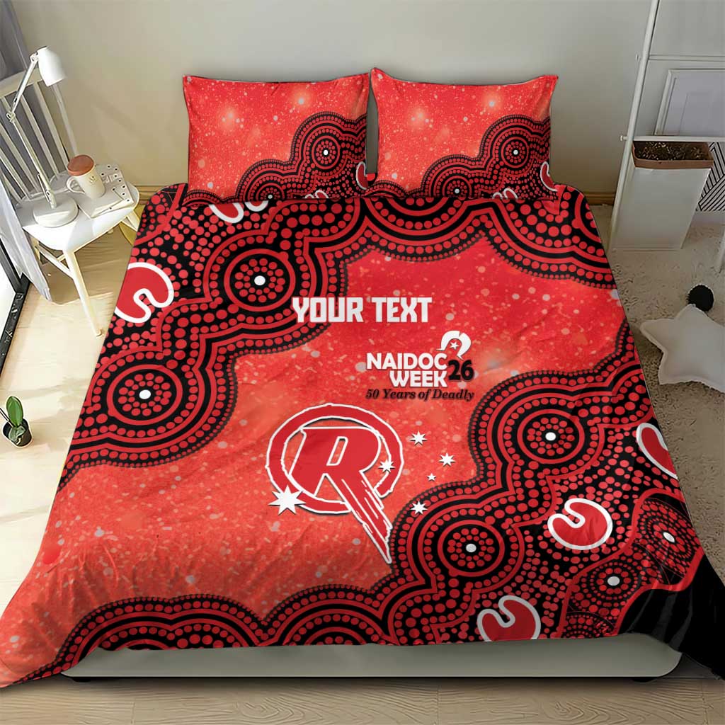 Melbourne Renegades NAIDOC Week 2026 Custom Bedding Set 50 Years Deadly Indigenous Art Glitter Effect