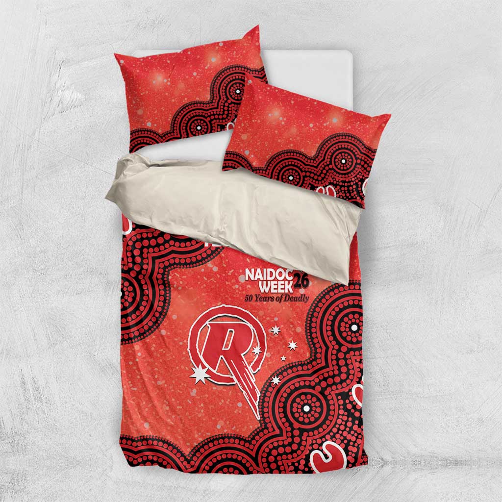 Melbourne Renegades NAIDOC Week 2026 Custom Bedding Set 50 Years Deadly Indigenous Art Glitter Effect