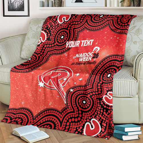 Melbourne Renegades NAIDOC Week 2026 Custom Blanket 50 Years Deadly Indigenous Art Glitter Effect