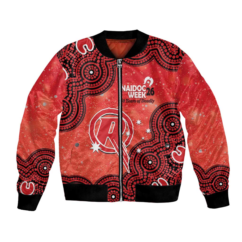 Melbourne Renegades NAIDOC Week 2026 Custom Bomber Jacket 50 Years Deadly Indigenous Art Glitter Effect