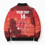Melbourne Renegades NAIDOC Week 2026 Custom Bomber Puffer Jacket 50 Years Deadly Indigenous Art Glitter Effect