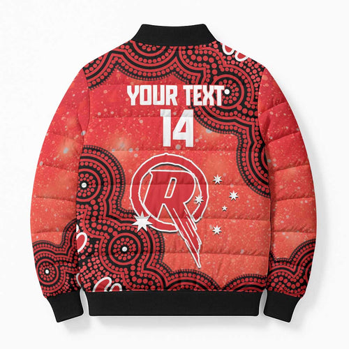 Melbourne Renegades NAIDOC Week 2026 Custom Bomber Puffer Jacket 50 Years Deadly Indigenous Art Glitter Effect