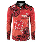 Melbourne Renegades NAIDOC Week 2026 Custom Button Sweatshirt 50 Years Deadly Indigenous Art Glitter Effect