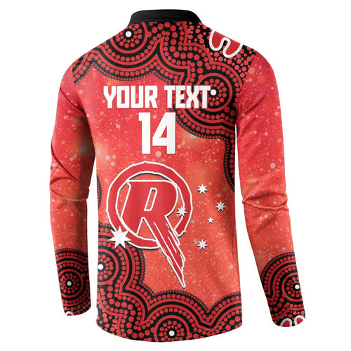 Melbourne Renegades NAIDOC Week 2026 Custom Button Sweatshirt 50 Years Deadly Indigenous Art Glitter Effect