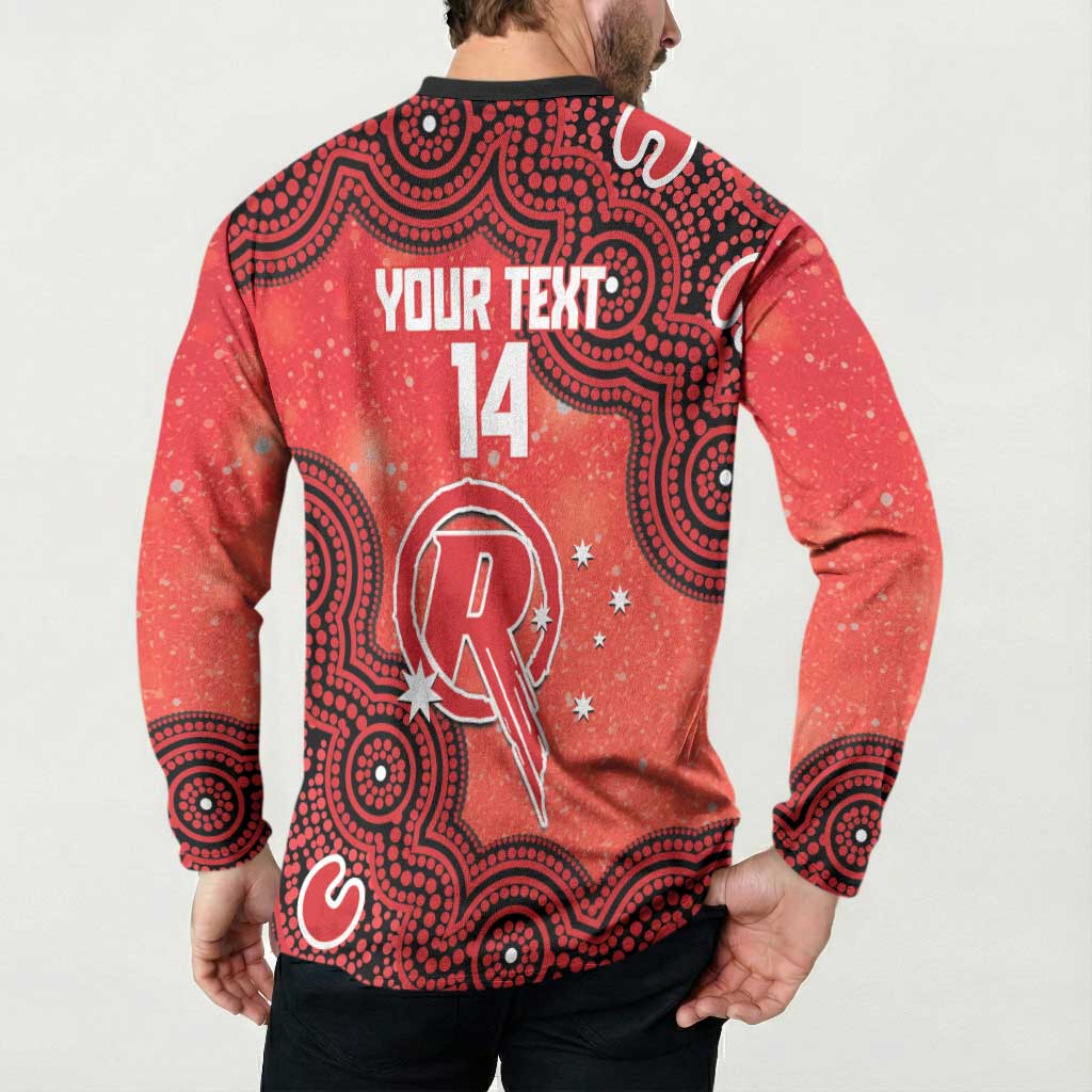 Melbourne Renegades NAIDOC Week 2026 Custom Button Sweatshirt 50 Years Deadly Indigenous Art Glitter Effect
