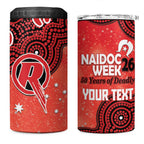 Melbourne Renegades NAIDOC Week 2026 Custom 4 in 1 Can Cooler Tumbler 50 Years Deadly Indigenous Art Glitter Effect