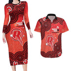 Melbourne Renegades NAIDOC Week 2026 Custom Couples Matching Long Sleeve Bodycon Dress and Hawaiian Shirt 50 Years Deadly Indigenous Art Glitter Effect