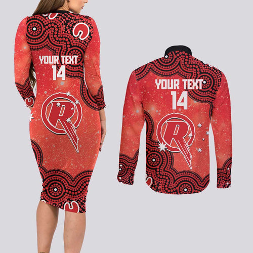 Melbourne Renegades NAIDOC Week 2026 Custom Couples Matching Long Sleeve Bodycon Dress and Long Sleeve Button Shirt 50 Years Deadly Indigenous Art Glitter Effect