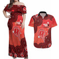 Melbourne Renegades NAIDOC Week 2026 Custom Couples Matching Off Shoulder Maxi Dress and Hawaiian Shirt 50 Years Deadly Indigenous Art Glitter Effect