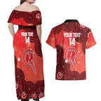 Melbourne Renegades NAIDOC Week 2026 Custom Couples Matching Off Shoulder Maxi Dress and Hawaiian Shirt 50 Years Deadly Indigenous Art Glitter Effect