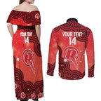 Melbourne Renegades NAIDOC Week 2026 Custom Couples Matching Off Shoulder Maxi Dress and Long Sleeve Button Shirt 50 Years Deadly Indigenous Art Glitter Effect
