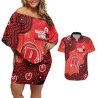 Melbourne Renegades NAIDOC Week 2026 Custom Couples Matching Off Shoulder Short Dress and Hawaiian Shirt 50 Years Deadly Indigenous Art Glitter Effect