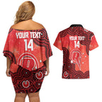 Melbourne Renegades NAIDOC Week 2026 Custom Couples Matching Off Shoulder Short Dress and Hawaiian Shirt 50 Years Deadly Indigenous Art Glitter Effect