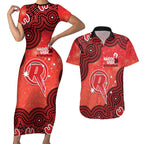 Melbourne Renegades NAIDOC Week 2026 Custom Couples Matching Short Sleeve Bodycon Dress and Hawaiian Shirt 50 Years Deadly Indigenous Art Glitter Effect