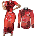 Melbourne Renegades NAIDOC Week 2026 Custom Couples Matching Short Sleeve Bodycon Dress and Long Sleeve Button Shirt 50 Years Deadly Indigenous Art Glitter Effect