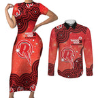 Melbourne Renegades NAIDOC Week 2026 Custom Couples Matching Short Sleeve Bodycon Dress and Long Sleeve Button Shirt 50 Years Deadly Indigenous Art Glitter Effect