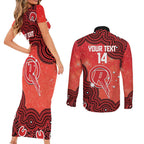 Melbourne Renegades NAIDOC Week 2026 Custom Couples Matching Short Sleeve Bodycon Dress and Long Sleeve Button Shirt 50 Years Deadly Indigenous Art Glitter Effect