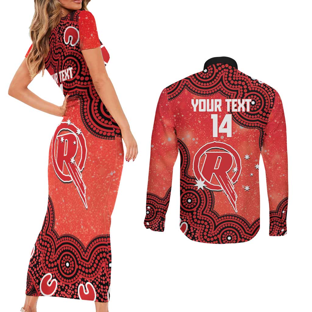 Melbourne Renegades NAIDOC Week 2026 Custom Couples Matching Short Sleeve Bodycon Dress and Long Sleeve Button Shirt 50 Years Deadly Indigenous Art Glitter Effect
