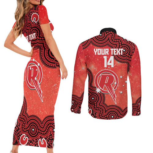 Melbourne Renegades NAIDOC Week 2026 Custom Couples Matching Short Sleeve Bodycon Dress and Long Sleeve Button Shirt 50 Years Deadly Indigenous Art Glitter Effect
