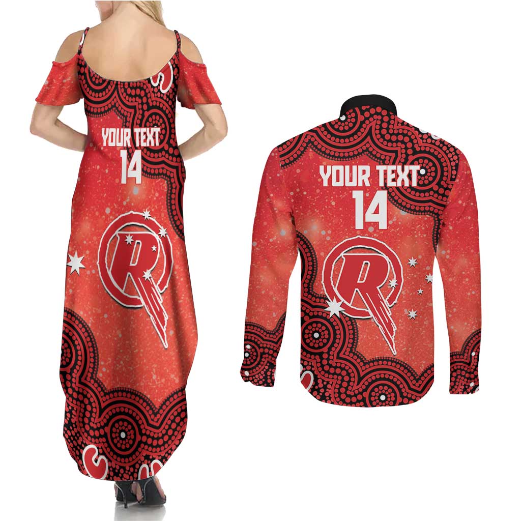 Melbourne Renegades NAIDOC Week 2026 Custom Couples Matching Summer Maxi Dress and Long Sleeve Button Shirt 50 Years Deadly Indigenous Art Glitter Effect