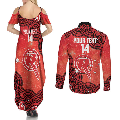 Melbourne Renegades NAIDOC Week 2026 Custom Couples Matching Summer Maxi Dress and Long Sleeve Button Shirt 50 Years Deadly Indigenous Art Glitter Effect