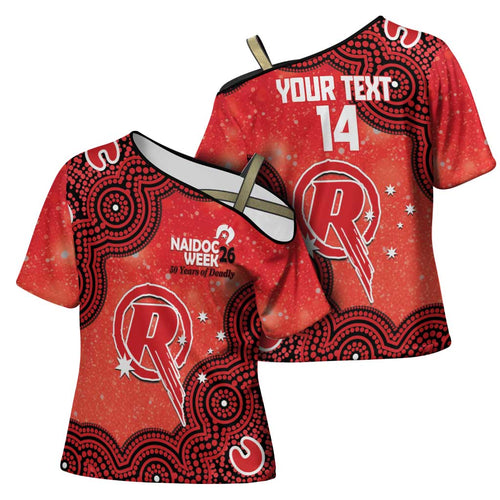 Melbourne Renegades NAIDOC Week 2026 Custom Cross Shoulder Shirt 50 Years Deadly Indigenous Art Glitter Effect
