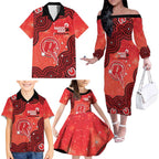 Melbourne Renegades NAIDOC Week 2026 Custom Family Matching Off The Shoulder Long Sleeve Dress and Hawaiian Shirt 50 Years Deadly Indigenous Art Glitter Effect