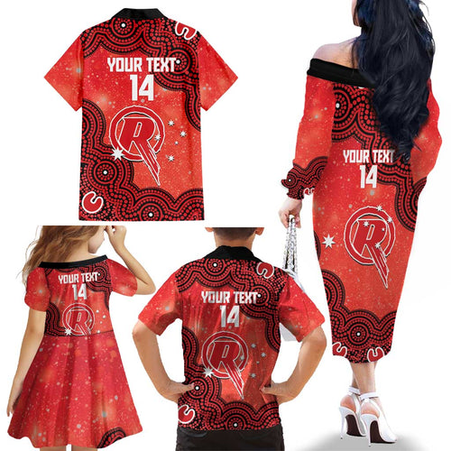 Melbourne Renegades NAIDOC Week 2026 Custom Family Matching Off The Shoulder Long Sleeve Dress and Hawaiian Shirt 50 Years Deadly Indigenous Art Glitter Effect