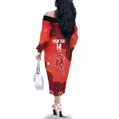 Melbourne Renegades NAIDOC Week 2026 Custom Family Matching Off The Shoulder Long Sleeve Dress and Hawaiian Shirt 50 Years Deadly Indigenous Art Glitter Effect