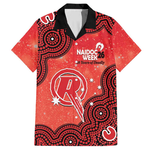 Melbourne Renegades NAIDOC Week 2026 Custom Family Matching Off Shoulder Maxi Dress and Hawaiian Shirt 50 Years Deadly Indigenous Art Glitter Effect