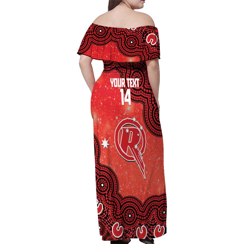 Melbourne Renegades NAIDOC Week 2026 Custom Family Matching Off Shoulder Maxi Dress and Hawaiian Shirt 50 Years Deadly Indigenous Art Glitter Effect