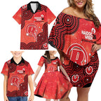 Melbourne Renegades NAIDOC Week 2026 Custom Family Matching Off Shoulder Short Dress and Hawaiian Shirt 50 Years Deadly Indigenous Art Glitter Effect