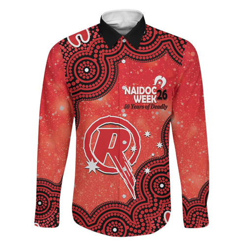 Melbourne Renegades NAIDOC Week 2026 Custom Family Matching Puletasi and Hawaiian Shirt 50 Years Deadly Indigenous Art Glitter Effect