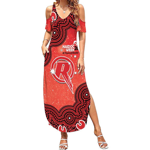 Melbourne Renegades NAIDOC Week 2026 Custom Family Matching Summer Maxi Dress and Hawaiian Shirt 50 Years Deadly Indigenous Art Glitter Effect