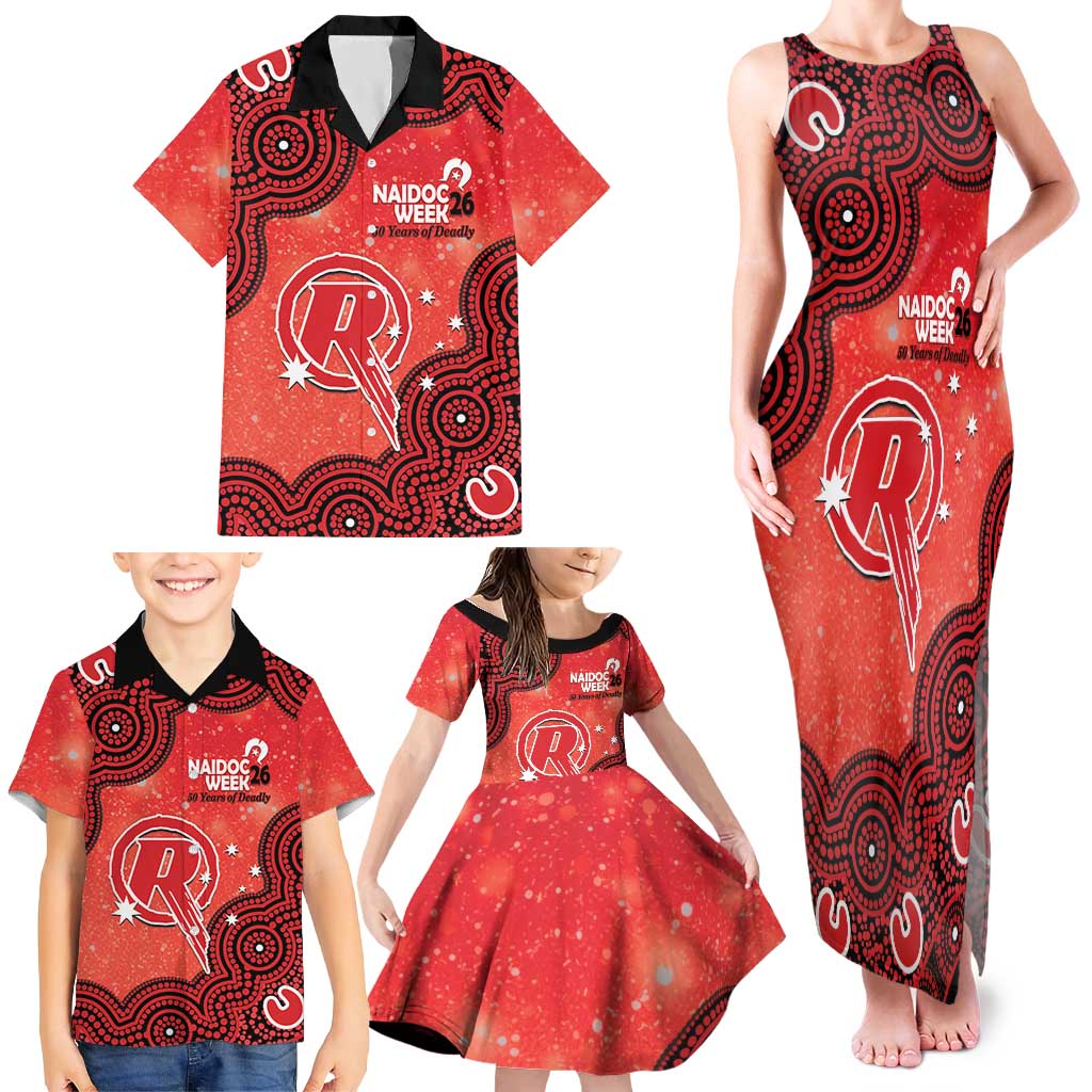 Melbourne Renegades NAIDOC Week 2026 Custom Family Matching Tank Maxi Dress and Hawaiian Shirt 50 Years Deadly Indigenous Art Glitter Effect