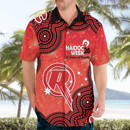 Melbourne Renegades NAIDOC Week 2026 Custom Hawaiian Shirt 50 Years Deadly Indigenous Art Glitter Effect