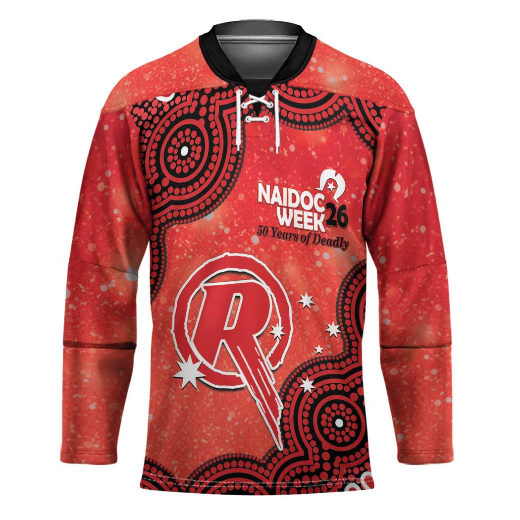 Melbourne Renegades NAIDOC Week 2026 Custom Hockey Jersey 50 Years Deadly Indigenous Art Glitter Effect